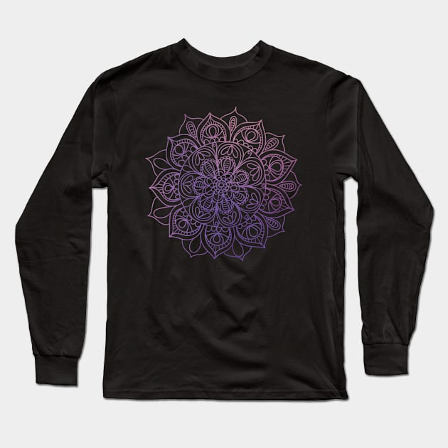 Lavender Mandala Long Sleeve T-Shirt by Wandering Barefoot